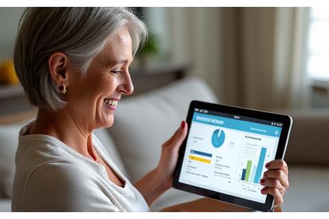 Ένα άτομο να εξετάζει ένα εξατομικευμένο διατροφικό πλάνο σε ένα tablet, με γραφήματα και visual δεδομένων DNA, σε ένα άνετο περιβάλλον.