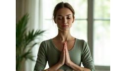 Γυναίκα διαλογίζεται σε ένα ήρεμο περιβάλλον