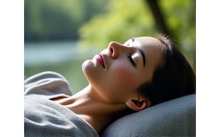 Άνθρωπος σε ήρεμη στάση, με απαλό φως, συμβολίζοντας την ανακούφιση από το άγχος.