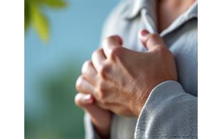 Άτομο με ήρεμη έκφραση σε έναν φυσικό χώρο, υποδηλώνοντας ανακούφιση από το άγχος.