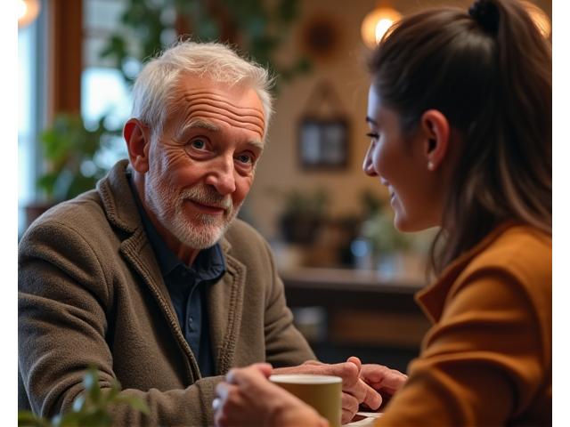 Μια έμπειρη ενήλικας καθοδηγεί ένα νεότερο μέλος της κοινότητας σε ένα ζεστό, φιλικό περιβάλλον, ανταλλάσσοντας σοφία και εμπειρία.